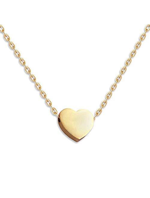 Stainless Steel Sliding Float Heart Shaped Charm Necklace