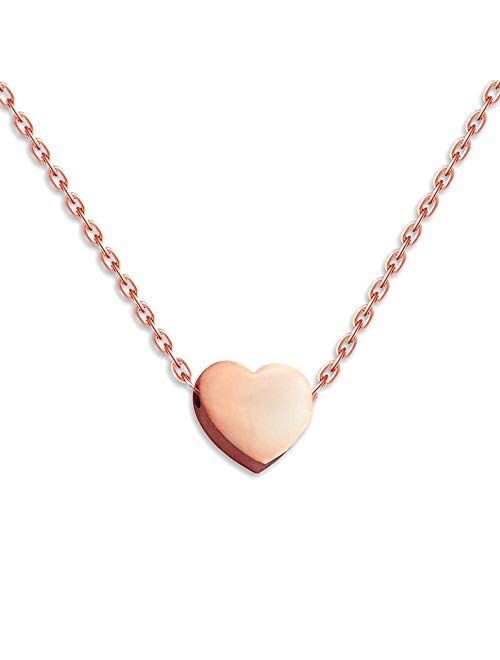 Stainless Steel Sliding Float Heart Shaped Charm Necklace