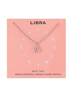 Augonfever Zodiac Necklace Constellation Horoscope Jewelry Birthday for Women Girls