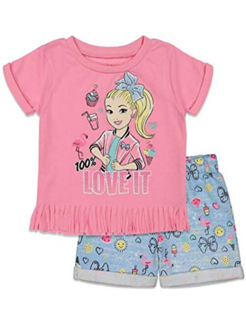 JoJo Siwa Girls Fashion Fringe T-Shirt and French Terry Shorts Set