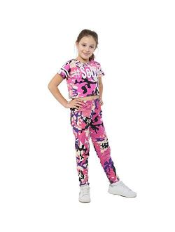 Girls Tops Kids Designer's Camouflage Print Trendy Crop Top Legging Set 7-13 Yr