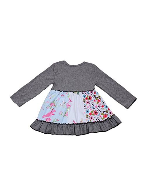 Yawoo Haan Children Girls Ruffle Dress Pants Set 2pcs Boutique Outfits Clothing