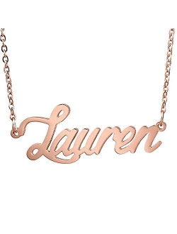 AsiaRhyme Custom Name Necklace Personalized Initial Necklaces in Golden Copper