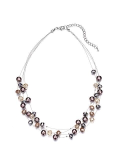 BULINLIN Layered Choker Freshwater Pearl Necklace - Fashion Jewelry Necklace Gifts for Women