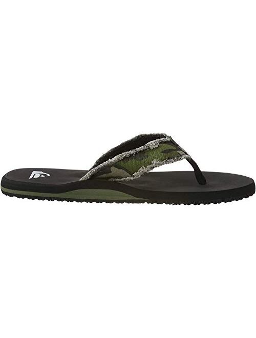 Mens Quiksilver Monkey Abyss Black Camo Green Flip Flops SIZE