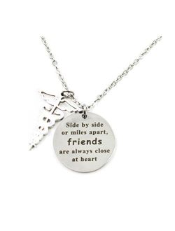 Charm.L Grace 3 Piece of Sisters Necklaces Keychain Set Heart Shape Puzzle Pendant