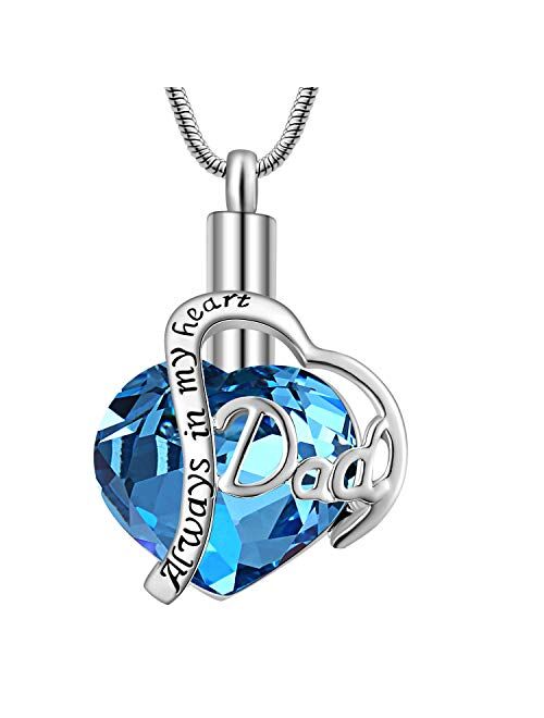 Eternally Loved Women Girls Always In My Heart Memorial Urns Cremation Pendant Necklace Jewelry