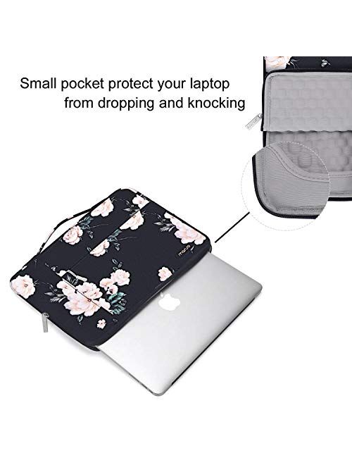 MOSISO Laptop Sleeve Case Polyester Camellia Multifunctional Briefcase Bag