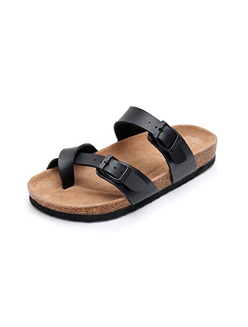 Slip on Flat Cork Mayari Sandals for Men with Adjustable Strap Buckle Open Toe Slippers Suede Sole