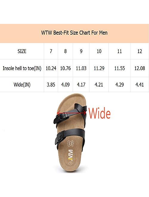 Slip on Flat Cork Mayari Sandals for Men with Adjustable Strap Buckle Open Toe Slippers Suede Sole