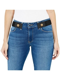 Women/Men Buckle Free Elastic Belt for Jeans, Ladies Invisible Belt Fits Waist 24-48 inches