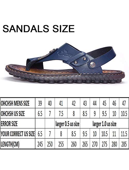 OHCHSH Mens Sandals Slippers Slip On Flip Flops for Men Shoes Leather Toe Ring Style Beach