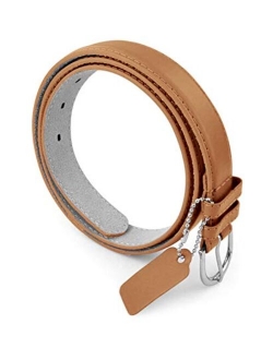 Womens Chic Dress Belt Bonded Leather Polished Buckle