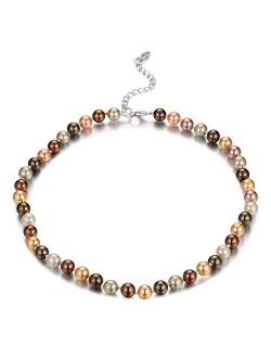 BULINLIN Beaded Strand Pearl Choker Necklace - Fashion Jewelry Birthday Gifts for Women