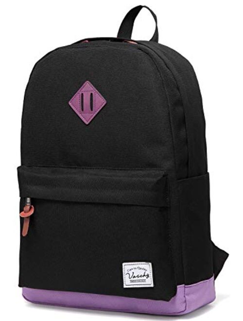 Backpack for Men Women,VASCHY Classic Water-resistant Lightweight Travel School Backpack Casual Daypack