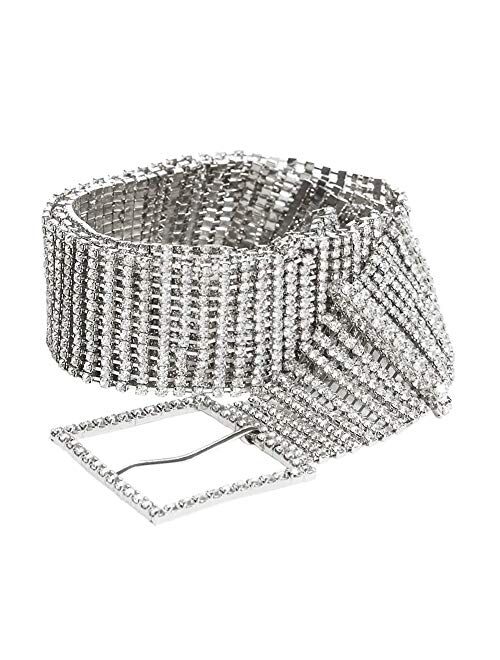 Women Crystal Rhinestone Chain Waist Belt Party Club Sparkle Waistband