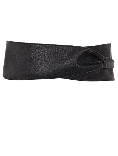 Faux PU Leather Obi Belt Women Tie Round Waist Cinch