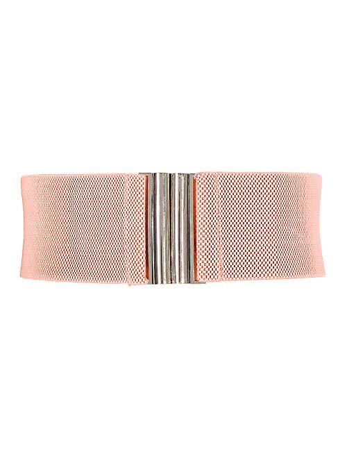 Grace Karin Wide Stretchy Vintage Waist Belt with Metal Buckle Muticolored CL409