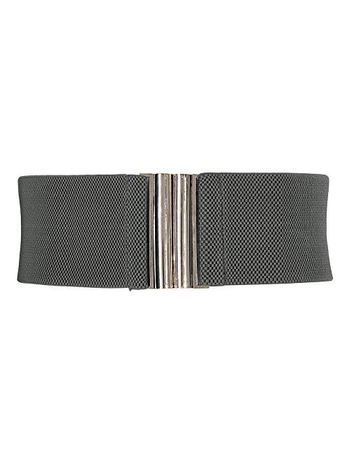 Grace Karin Wide Stretchy Vintage Waist Belt with Metal Buckle Muticolored CL409