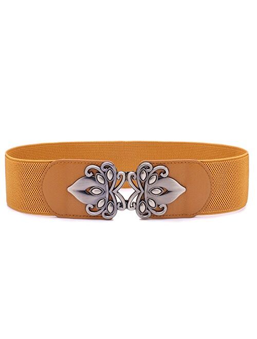 Syuer Womens Vintage Wide Elastic Stretch Waist Belt Retro Cinch Belt