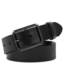 Women Leather Belt for Jeans Pants Dresses Black Ladies Waist Belt with Pin Buckle by WHIPPY