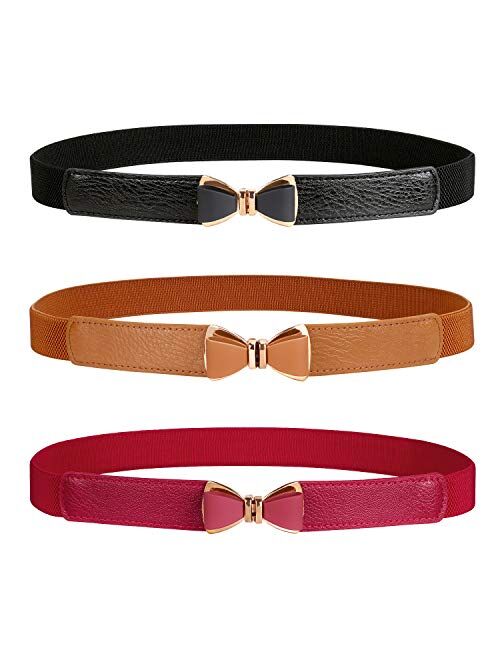 Women Skinny Stretchy Waist Belt for Dress Ladies Elastic Thin Belt Plus Size