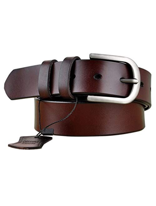 Womens Leather Belts for Jeans, Vonsely Women Leather Waist Belts for Pants