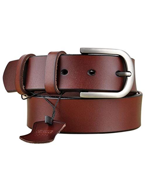 Womens Leather Belts for Jeans, Vonsely Women Leather Waist Belts for Pants