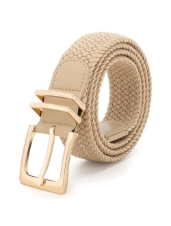 Belt For Women,Bulliant Womens Woven Stretch Belts Elastic Braided 1 1/8, Multicolors.