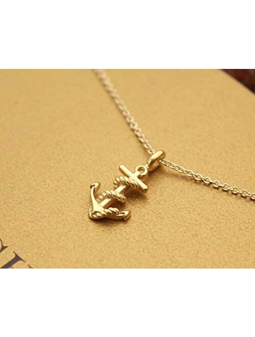 Sun Y Necklace Friendship Anchor Unicorn Good Luck Elephant Pendant Chain Necklace with Meaning Card Gift Card