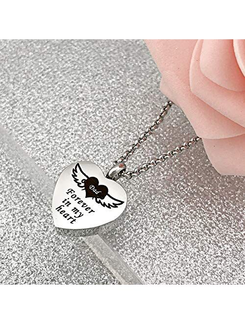 Urn Necklaces for Human Ashes Forever in My Heart Cremation Jewelry Necklace Pendant Funnel Filler Kit