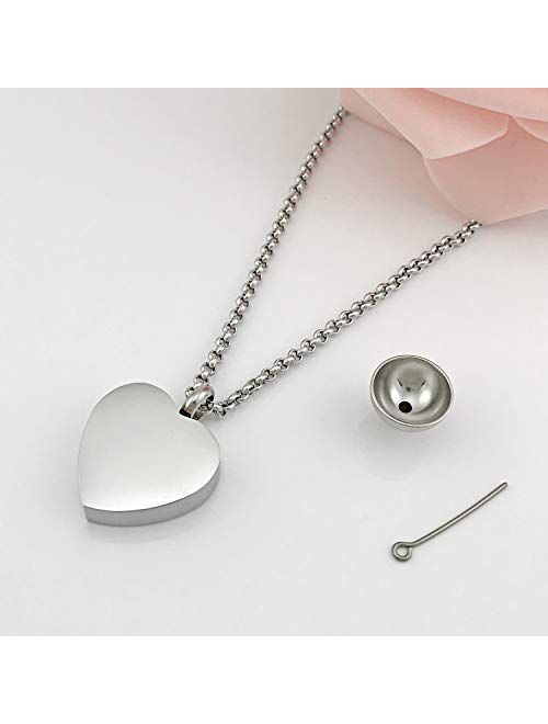 Urn Necklaces for Human Ashes Forever in My Heart Cremation Jewelry Necklace Pendant Funnel Filler Kit