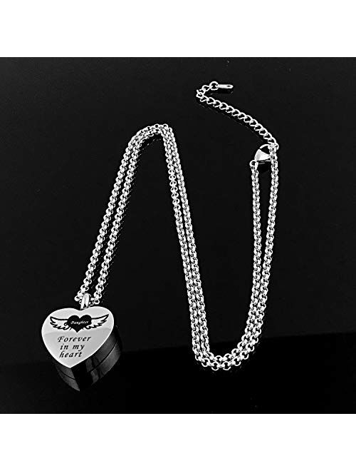 Urn Necklaces for Human Ashes Forever in My Heart Cremation Jewelry Necklace Pendant Funnel Filler Kit