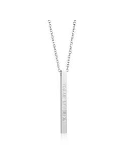 Joycuff Necklace for Women Vertical Bar Necklaces Pendant Jewelry Personalized Gift for Her Engraved Inspirational Message