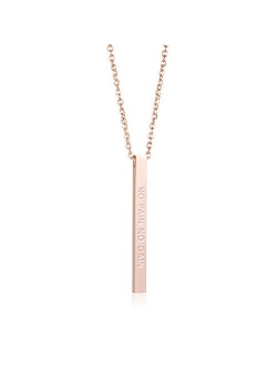 Joycuff Necklace for Women Vertical Bar Necklaces Pendant Jewelry Personalized Gift for Her Engraved Inspirational Message