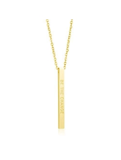 Joycuff Necklace for Women Vertical Bar Necklaces Pendant Jewelry Personalized Gift for Her Engraved Inspirational Message