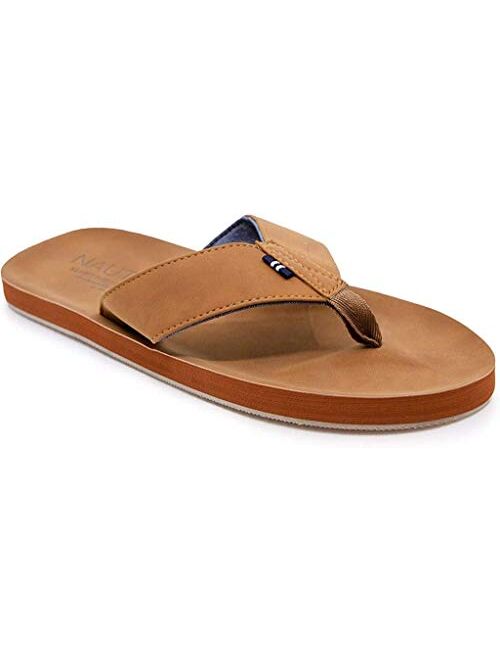 Nautica Men's Tayrona Flip Flop, Rustic Style Fabric Lined, Beach Sandal