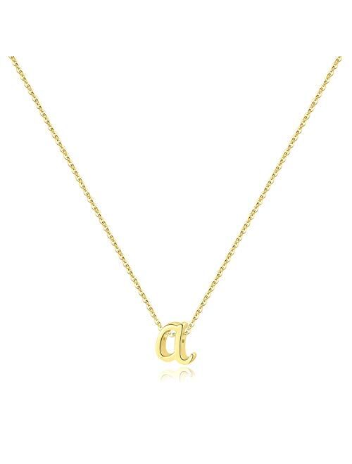 Memorjew 925 Sterling Silver Initial Necklace for Women Girls, Dainty Hypoallergenic Cursive Initial Necklace for Women Girls Jewelry Gifts