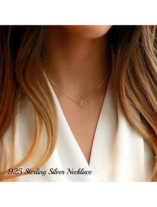 Memorjew 925 Sterling Silver Initial Necklace for Women Girls, Dainty Hypoallergenic Cursive Initial Necklace for Women Girls Jewelry Gifts