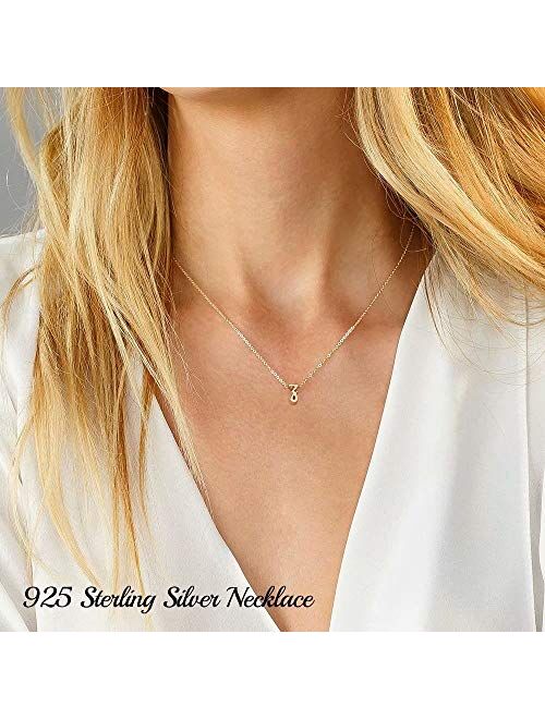 Memorjew 925 Sterling Silver Initial Necklace for Women Girls, Dainty Hypoallergenic Cursive Initial Necklace for Women Girls Jewelry Gifts