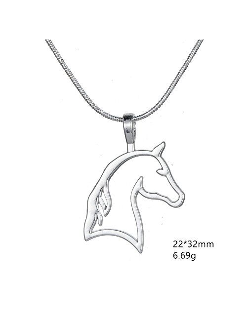 My Shape Cut Out Horse Head Pendant Necklace Best for Cowgirl Teen Girls Equestrian Birthday Gift Jewelry