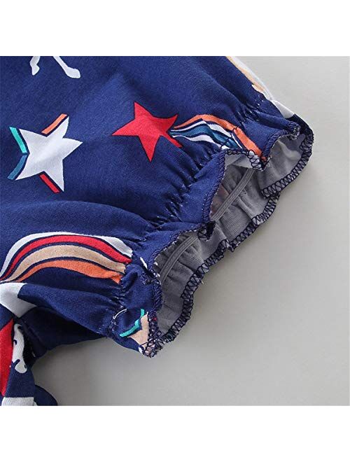 Toddler Girl 100% Cotton Shirt Short Pants Sets Cute Animal Cartoon Applique Summer Outfits Set