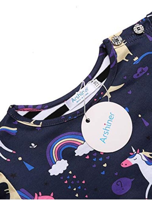 Arshiner Little Girls Unicorn Clothing Sets Long Sleeve Boutique Birthday Outfits 2 PCS Tops Pants