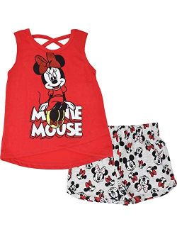Minnie Mouse Girls T-Shirt and French Terry Shorts Set