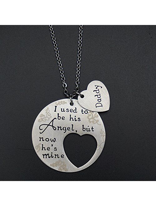 Memorial Necklace I Used to Be His Angel Now He's Mine Necklace/Bracelet Daddy, in Memory of Loved One Dad