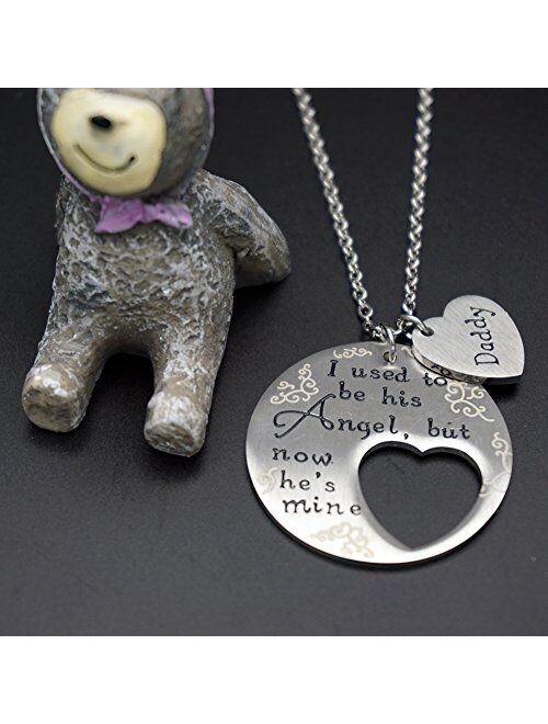 Memorial Necklace I Used to Be His Angel Now He's Mine Necklace/Bracelet Daddy, in Memory of Loved One Dad