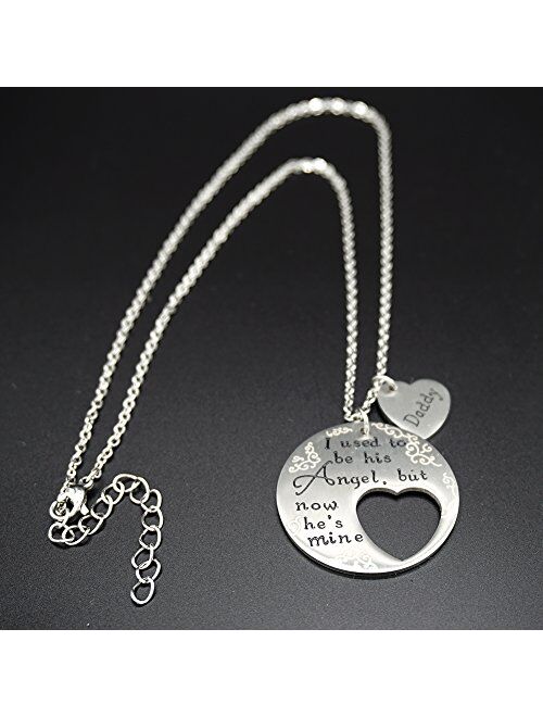 Memorial Necklace I Used to Be His Angel Now He's Mine Necklace/Bracelet Daddy, in Memory of Loved One Dad