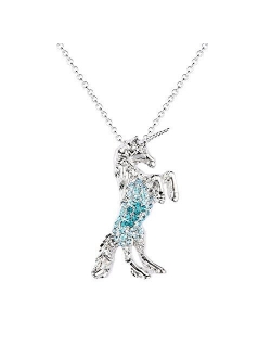 luomart Girls Unicorn Pendant Necklaces Jewelry Gift White Gold Plated Austrian Crystal Birthstone for Teens Women