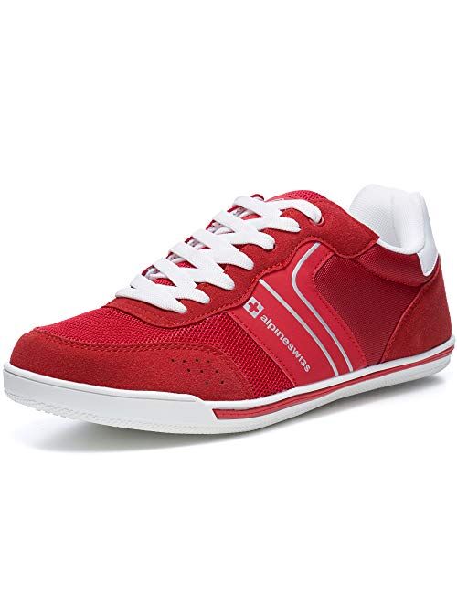 Alpine Swiss Liam Mens Fashion Sneakers Suede Trim Low Top Lace Up Tennis Shoes