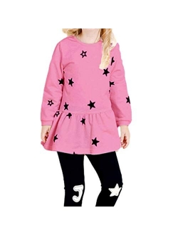 CuteMe Toddler Baby Girls Clothes Set Cute Star Print Long Sleeveand and Pants 2 Pieces Outfits